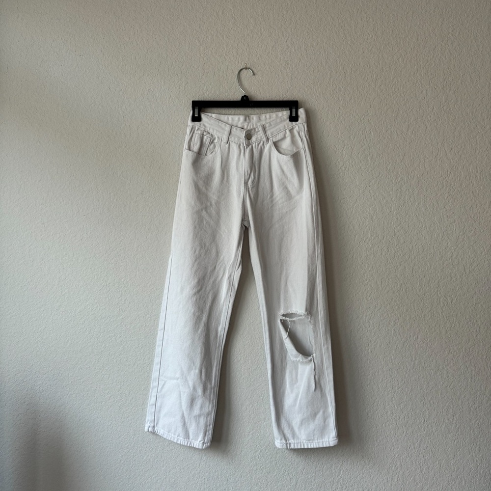 White Straight Leg Jeans